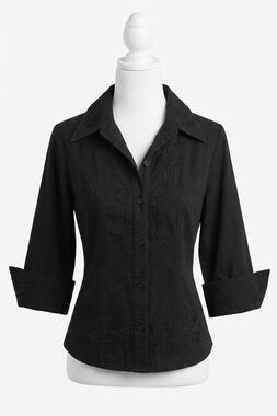 NEW SCULLY lace front blouse in black